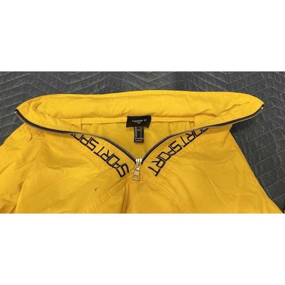 Forever 21 Men Yellow Sport Zone 1996 Pullover Windbreaker Jacket Size L - Picture 2 of 14